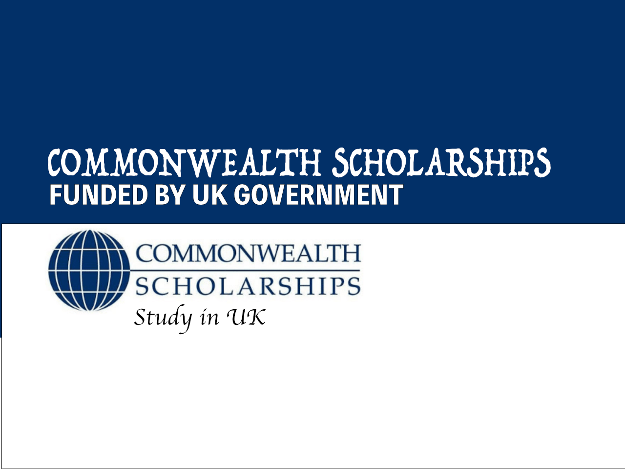 COMMONWEALTH SCHOLARSHIPS UK